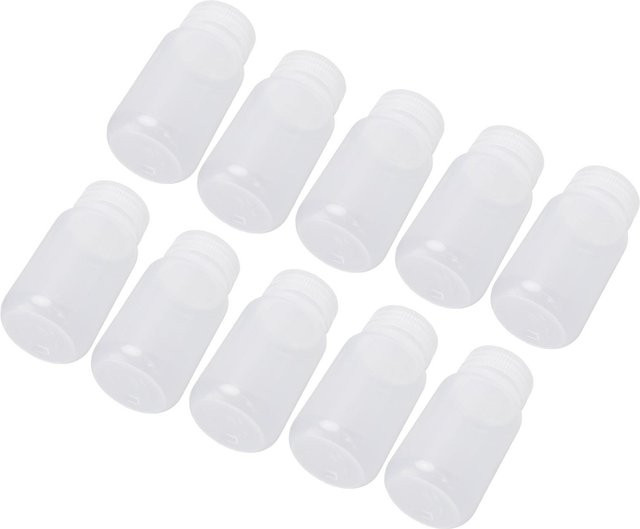 10 Stück GoolRC Reagenzflaschen aus Kunststoff mit Weithals und Schraubverschluss, weiß und transparent - Bild 1