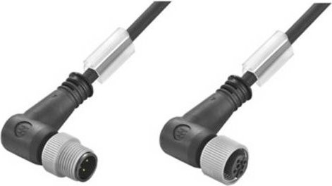 Weidmüller Sensor-Aktor-Steckverbinder M12 konfektioniert, gewinkelter Stecker und gewinkelte Buchse, Schwarz, Länge: 5,00 m - Bild 1