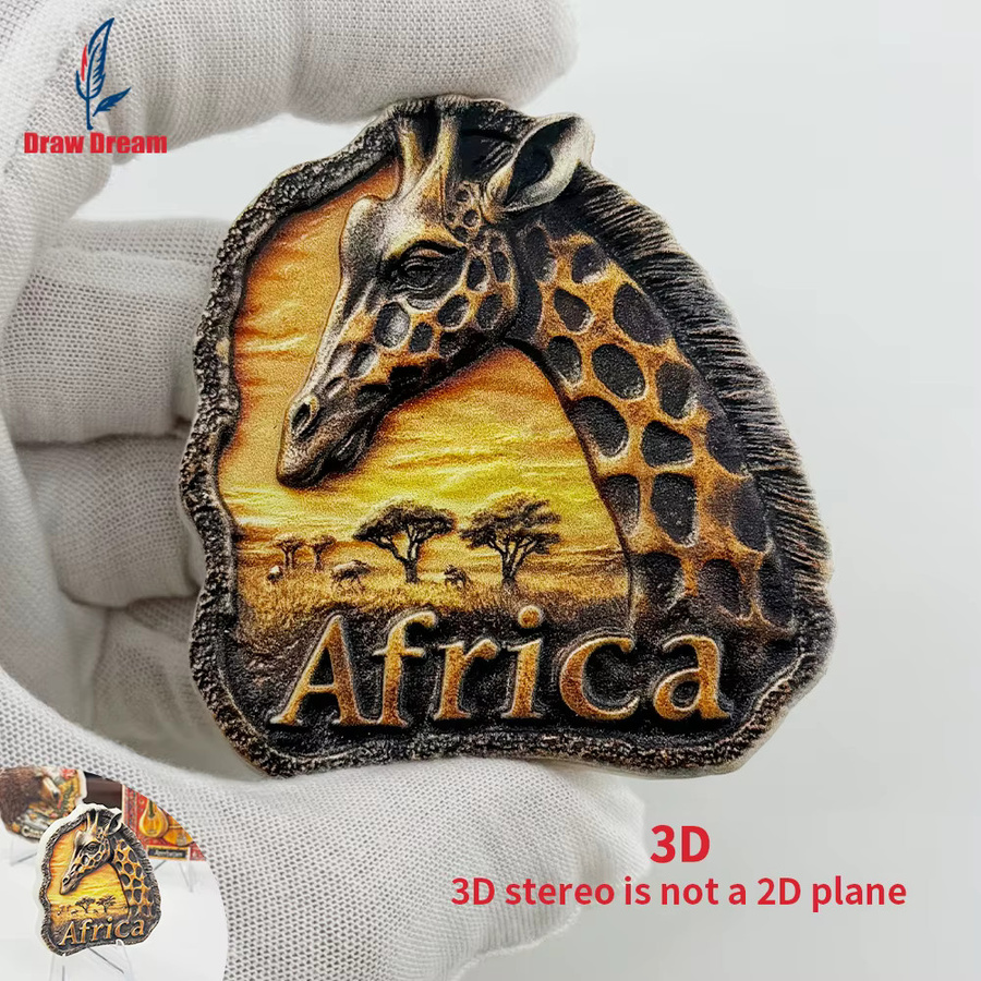 Kreativer 3D Kühlschrankmagnet Giraffe aus der Afrikanischen Savanne in Multicolour als Reise-Souvenir für dein Zuhause oder das Büro - Bild 2