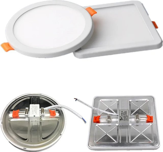 Verstellbare LED-Panel-Leuchte in Weiß als ultradünnes Decken-Downlight für die Innenbeleuchtung mit einem Durchmesser von bis zu 210 mm - Bild 1