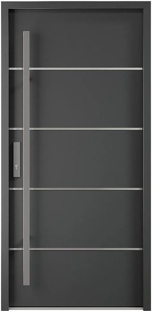 Haustür Lusada aus Stahl in Anthrazitgrau, modern, B: 95 cm, H: 207 cm, T: 90 cm - Bild 1