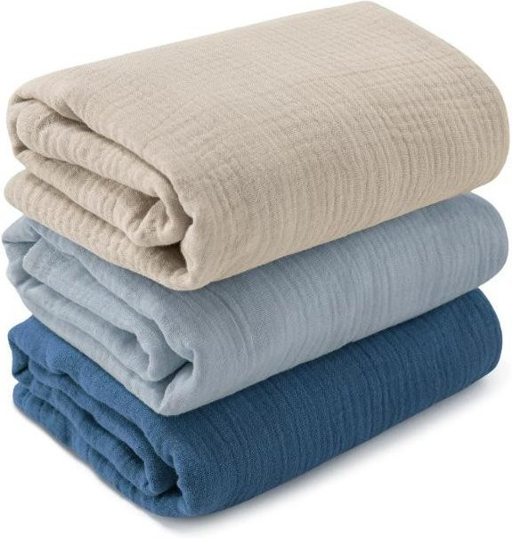 MARKET-1 Baby Baumwollgarn Quilt dreiteiliges Wickelset für Neugeborene, Beige, B/T/H: 120 x 50 x 25 cm - Bild 1