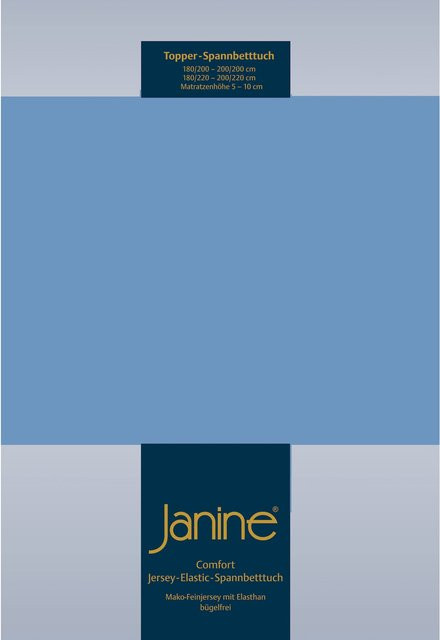 Janine Topper Spannbetttuch Elastic Jersey aus Baumwolle in Blau - Bild 1