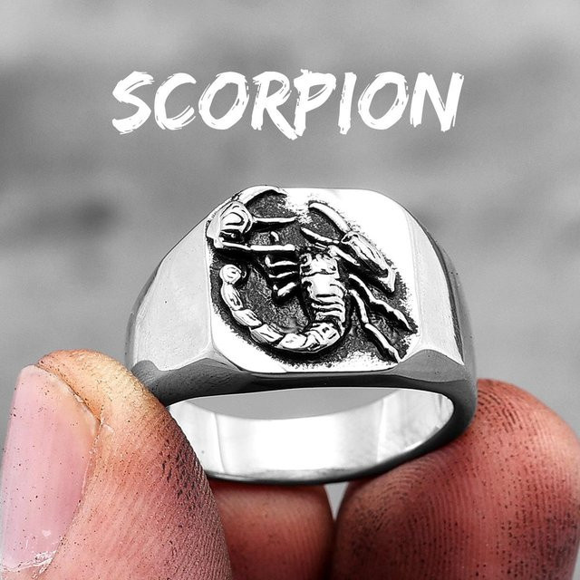 Yiran Jewelry Ring Skorpion, Edelstahl, Weiß, Unisex - Bild 1