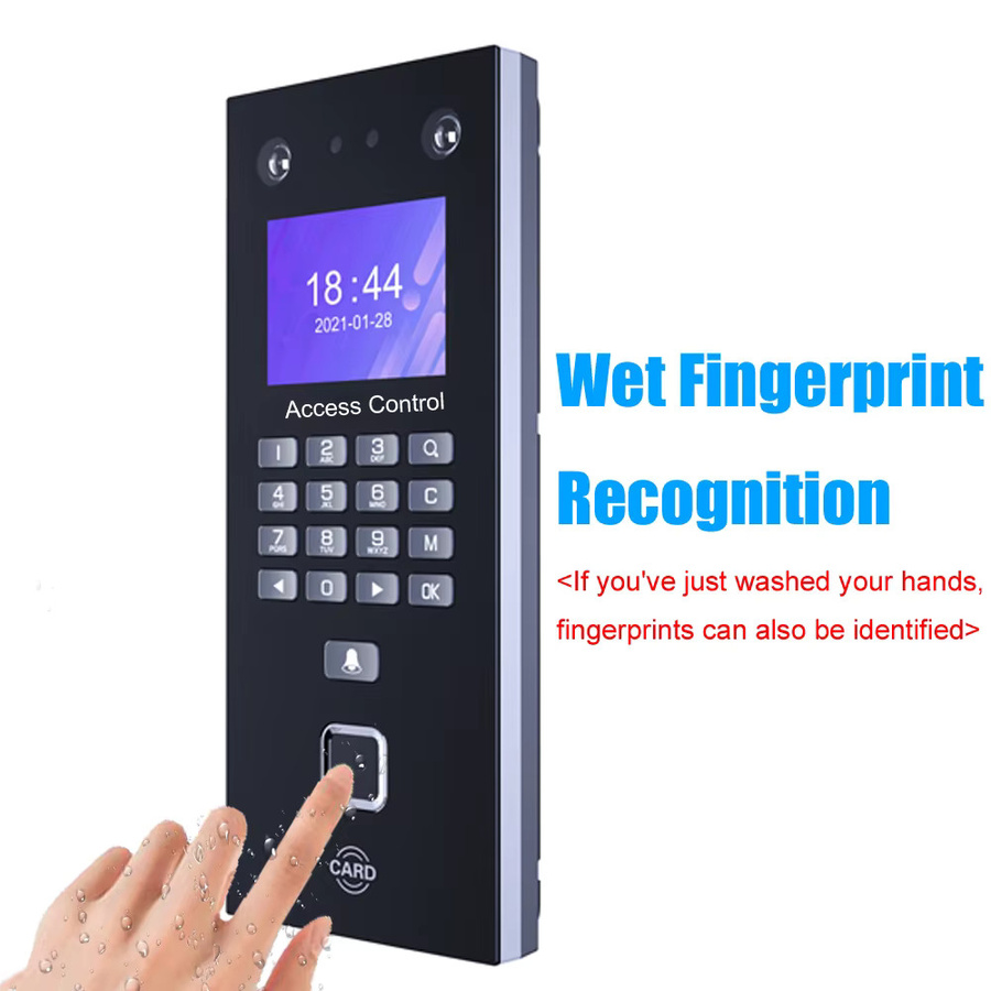 Asia-Teco Biometrisches Zutrittskontrollsystem mit Gesichtserkennung, Fingerabdruck und 125kHz RFID in Schwarz - Bild 3