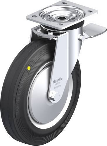 Blickle Lenkrolle L-V 252R-3-ST-EL-FA mit Feststeller, Rad-Durchmesser: 25 cm, Tragfähigkeit: 295 kg, verzinkter Stahl - Bild 1