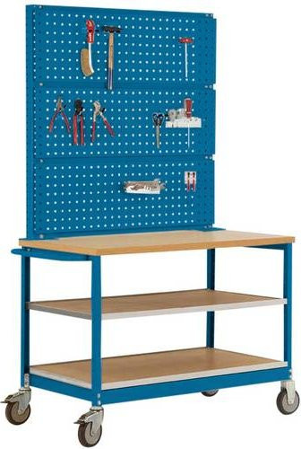 Manuflex MW2011.5007 Werkbank Mobil mit Lochwand in Brillantblau, B: 113,5 cm, H: 78,0 cm, T: 59,0 cm - Bild 1