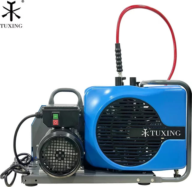 TUXING PCP-Luftkompressor 4500Psi 300Bar Hochdruckkompressor in Blau für Tauchen, Schnorcheln und Luftgewehre - Bild 1