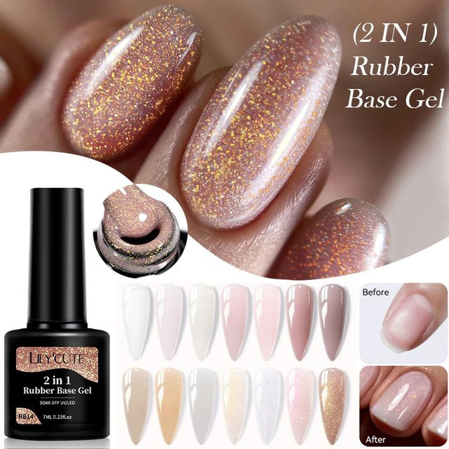 LILYCUTE Nagellack Rose Gold Glitter, Nude, 7 ml - Bild 1