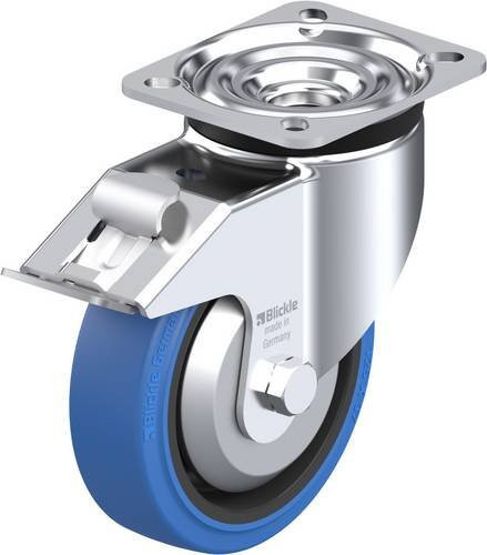 Blickle Lenkrolle LK-POEV 125R-1-FI-SB-FA mit Feststeller, Rad-Durchmesser: 125 mm, Tragfähigkeit: 250 kg, Farbe: Blau/Schwarz/Mehrfarbig - Bild 1