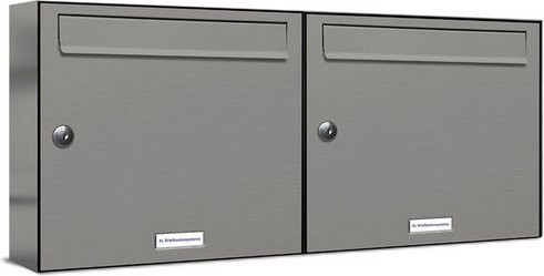 AL Briefkasten für 2 Parteien, Aufputzmontage, grau, B/H/T: 76,6 x 34,5 x 11,6 cm - Bild 1