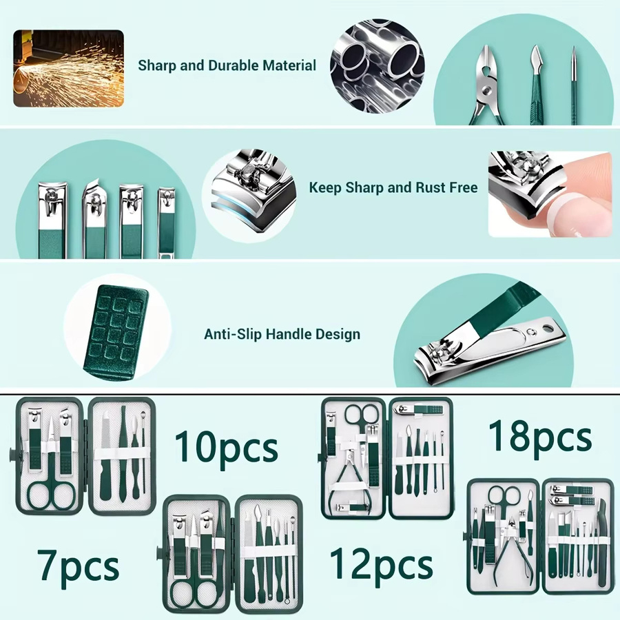 Ouriner Nagelknipser und Pediküre-Set, Edelstahl, Unisex - Bild 2
