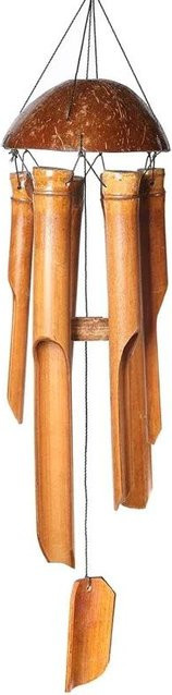 Blacony Yard Bambus-Windspiel in Braun für Garten und Terrasse, Vintage Windglocken zur Zen-Meditation, Höhe: 75 cm - Bild 1