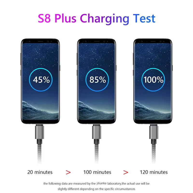 Nylon USB-A auf USB-C Schnellladegerät Datenkabel für Huawei Samsung und iPhone Type-C kompatibel - Bild 3