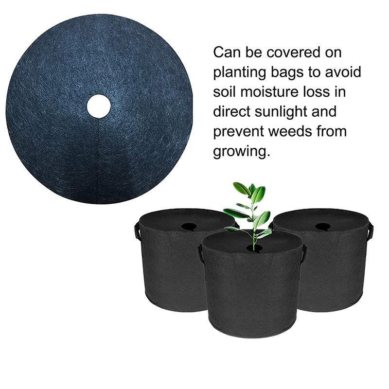 Lanzhong home life 12 Stück Ökologische Baumschutz-Unkrautmatten als Runde Mulchringe und Pflanzenabdeckung für den Garten, Durchmesser: 15 cm, Höhe: 2 cm - Bild 2