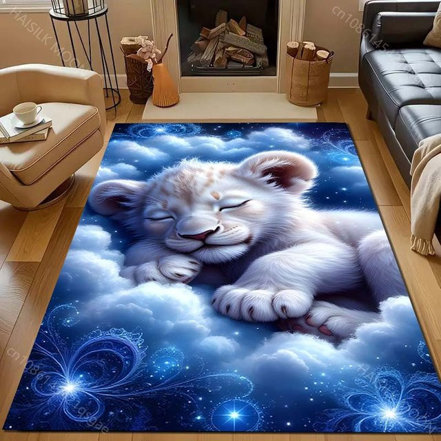 UQIDEHOME Bereichsteppich Schlafen in den Wolken in Blau, moderner Teppich für Wohnzimmer und Schlafzimmer, B/T: 90 x 60 cm - Bild 1