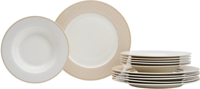 Ritzenhoff & Breker Kaffeeservice Geo aus Porzellan, 12er Set, Weiß - Bild 1