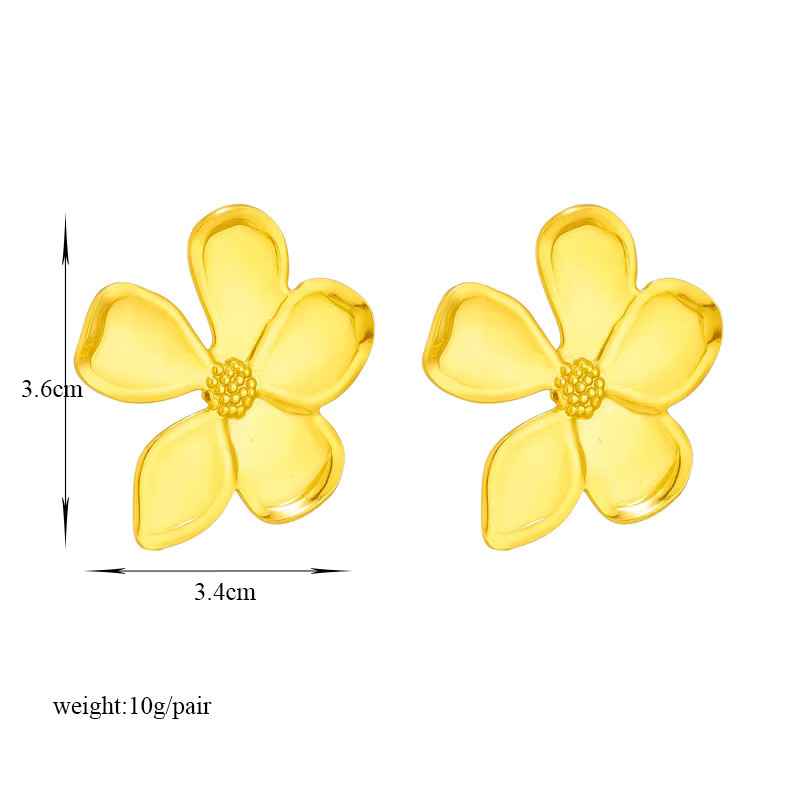 DIEYURO Ohrringe, Edelstahl, Gold, Blumen, Damen - Bild 2