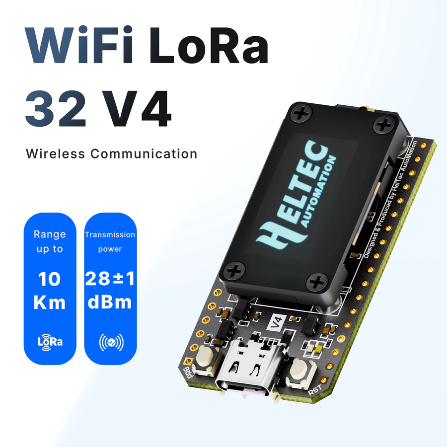 Heltec LoRa32 V4 GPS ESP32 Entwicklungsboard mit OLED, Wi-Fi, Bluetooth und Solarbetrieb in Schwarz für Meshtastic und Arduino - Bild 2