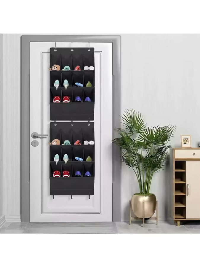 HOCOSHINE Wand-Organizer Hängetasche mit 11/12 Fächern in Grau zur Aufbewahrung von Schuhen und Kleinigkeiten für Schlafzimmer und Badezimmer - Bild 6