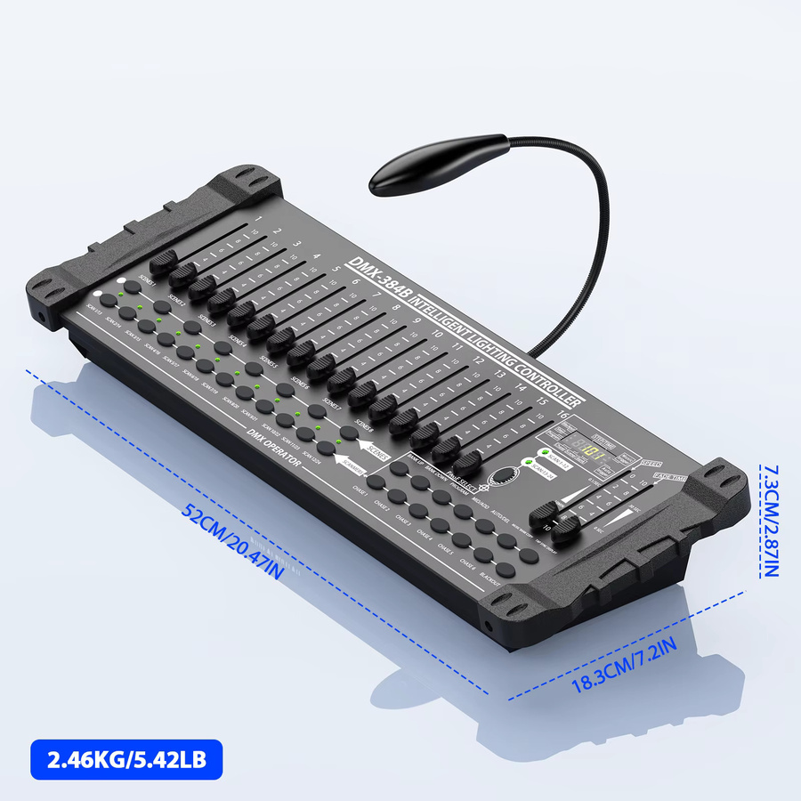 DayFlicker DMX- und MIDI-Operator Scene Controller in Schwarz mit 384 Kanälen für Live-Konzerte, KTV, DJs und Clubs - Bild 4