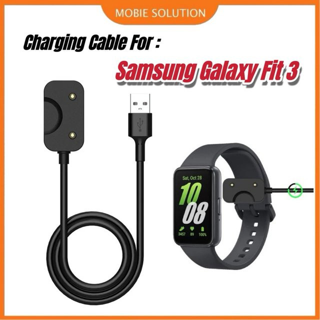 Samsung USB Typ-C Ladekabel für Galaxy Fit 3 R390 Smartwatch in Schwarz - Bild 1
