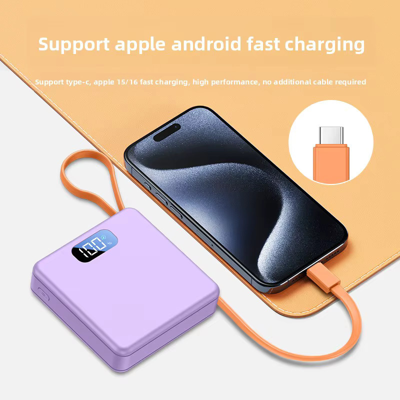 Jiansu DIY Power Bank Gehäuse für 3x 18650 Batterien mit Schnellladefunktion und Ladekabel in Weiß oder Lila - Bild 2