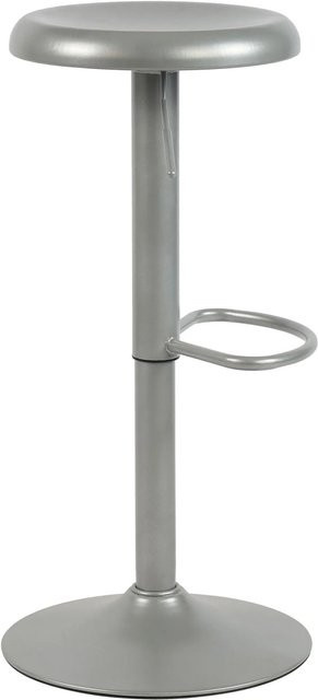 DELUKE Barhocker HIKAR Barstuhl aus Metall in Silber, höhenverstellbar und drehbar, B/T/H: 38,5 x 38,5 x 58 cm - Bild 1