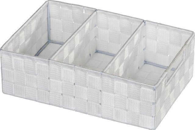 Wenko Organizer Adria aus Kunststoff-Geflecht in Weiß, B/T/H: 32 x 10 x 21 cm - Bild 1