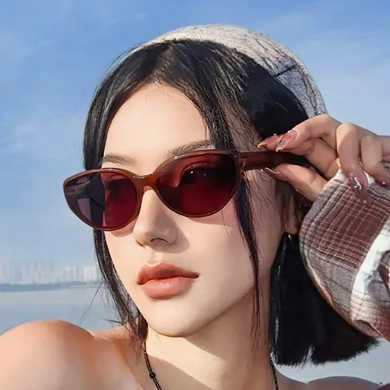 Samjune Cat-Eye Sonnenbrille für Damen, Vollrand, braun, Kunststoff - Bild 3