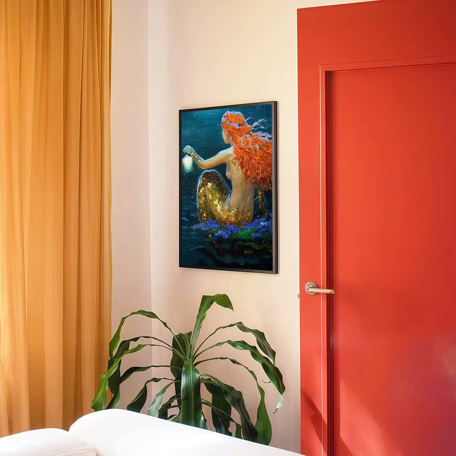 Victor Meerjungfrau Kunst Poster Whitepaper Wandkunst Malerei in Weiß ohne Rahmen - Bild 3