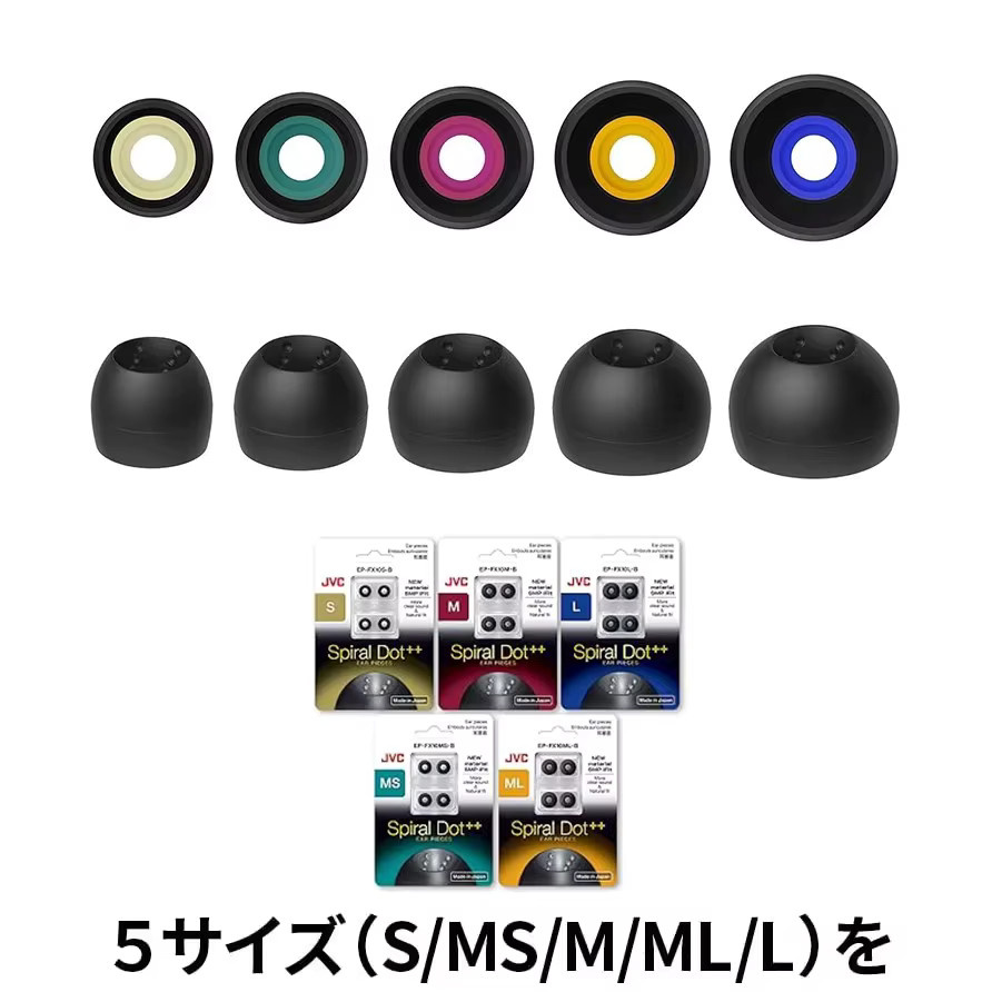 JVC EP-FX10/FX11 Spiral Dot++ Ohrstöpsel – spiralförmige konkave Ersatz-Ohrstöpsel für Kopfhörer - Bild 4