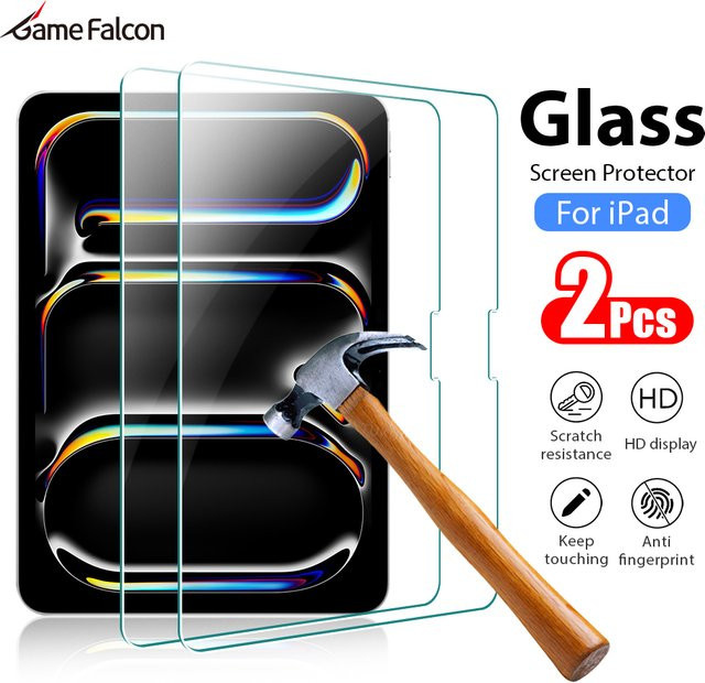 2 Stück Game Falcon Displayschutzfolie aus gehärtetem Glas für iPad Pro, Air und Mini in Transparent - Bild 1