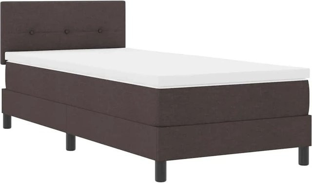 vidaXL Boxspringbett mit Matratze in Dunkelbraun aus Stoff, B/T/H: 80 x 200 x 280 cm - Bild 1