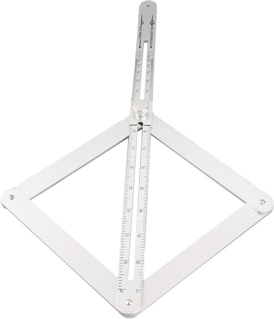 Einstellbarer quadratischer Winkelmesser aus Aluminiumlegierung in Weiß - Bild 1