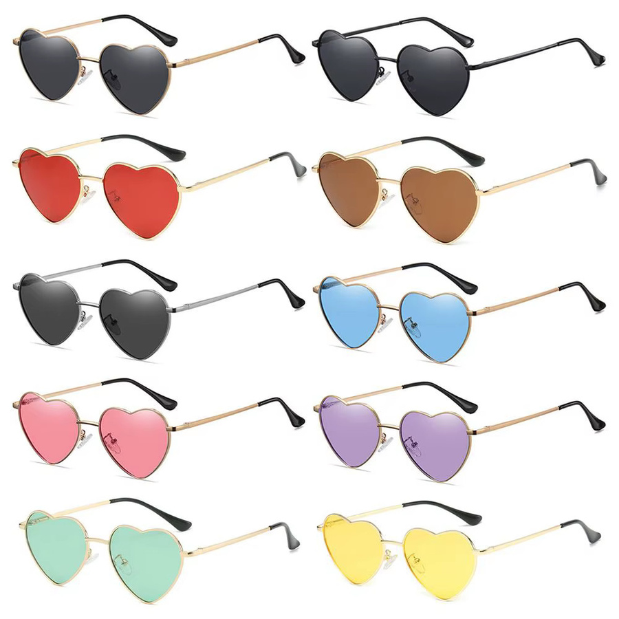 Herzförmige Sonnenbrille, Metall, Vollrand - Bild 2