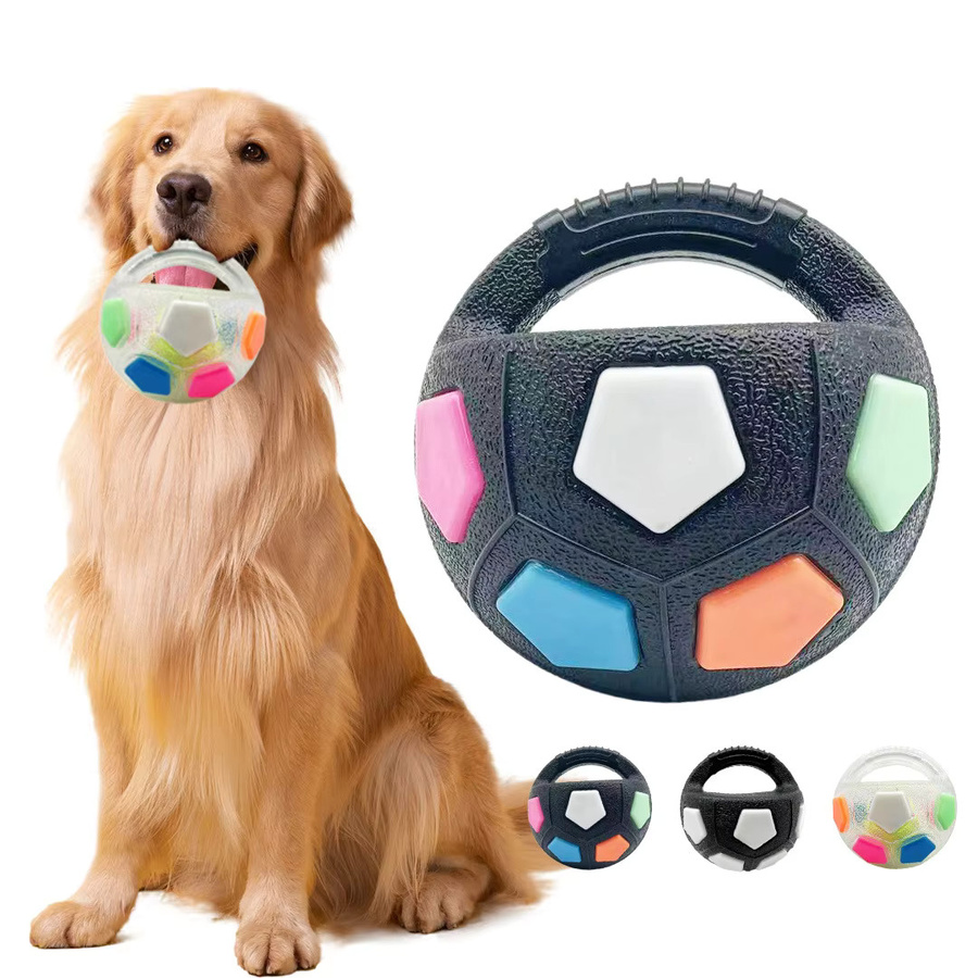 ZHUOJI Hundespielzeug Fußball, mit Griff, quietschend, schwimmfähig - Bild 6