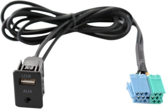 Radio Extension Aux USB Port Adapter Kabel in Schwarz - Bild 1