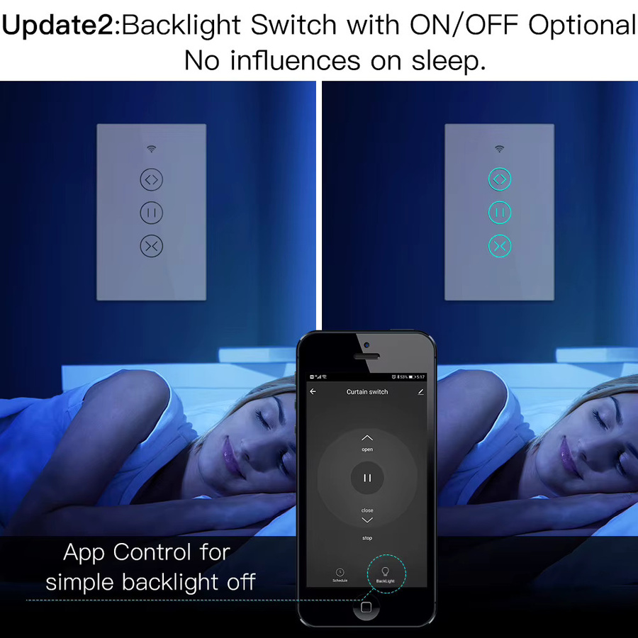 MOES Tuya ZigBee Vorhangschalter RF Smart Touch Rolladensteuerung mit App-Steuerung für Alexa und Google Home, Weiß - Bild 3