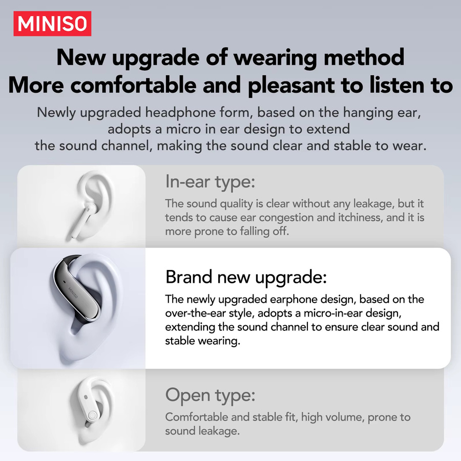 MINISO MS218 TWS-Ohrhörer in Schwarz mit Bluetooth 6.0, HiFi-Stereo und ENC-Anrufgeräuschunterdrückung für bis zu 30 Stunden Wiedergabe - Bild 5
