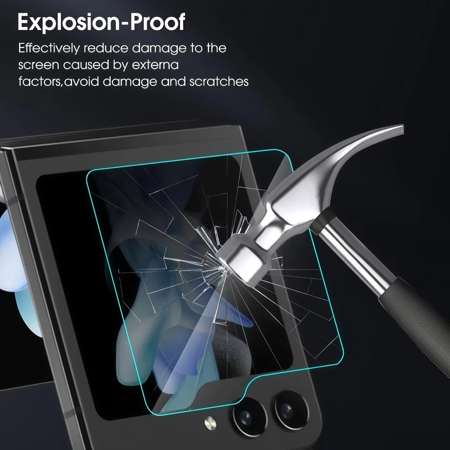 Gehärteter Displayschutz für Samsung Galaxy Z Flip5, Z Flip6, Z Flip7 und Z Flip7 FE in Transparent - Bild 3