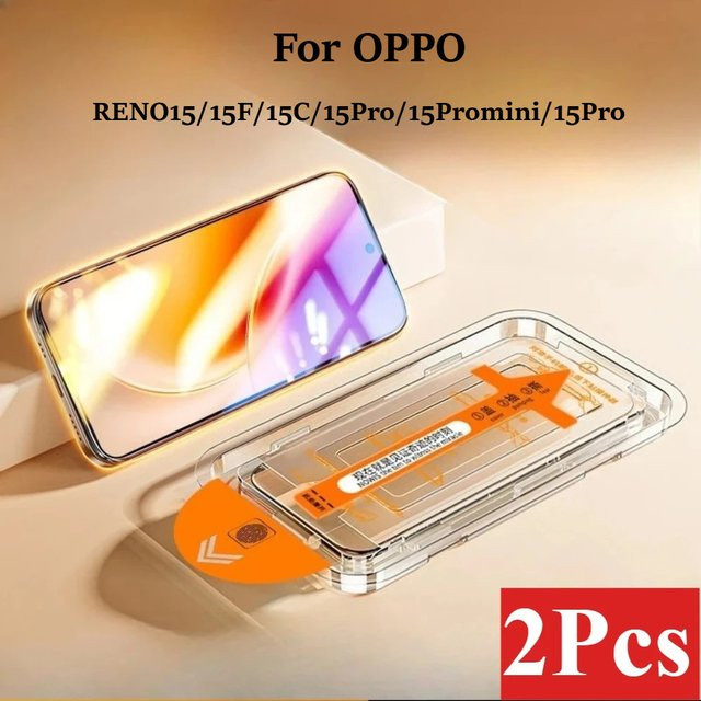 2 Stück Displayschutzfolien aus gehärtetem Glas für OPPO RENO 15 Pro, 15F, 15C und 15 Pro Mini, transparent - Bild 1