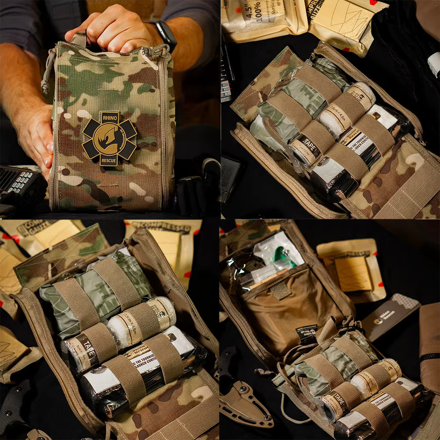 Rhino Rescue Taktisches IFAK-Erste-Hilfe-Set mit Molle-System zur Trauma-Pflege für Outdoor, Camping und Wandern - Bild 3