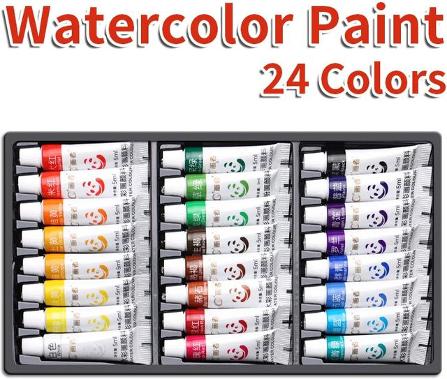 Aquarellfarben-Set mit 24 Farben in Tuben, Multicolor, 5 ml pro Tube - Bild 1