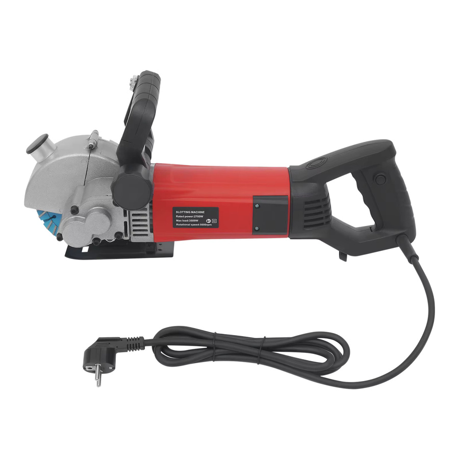 TOOL1SHOoo Elektrische Schlitzfräsmaschine 2700W Staubfreier Wandschlitzschneider und Beton-Nutfräser in Rot-Schwarz - Bild 3