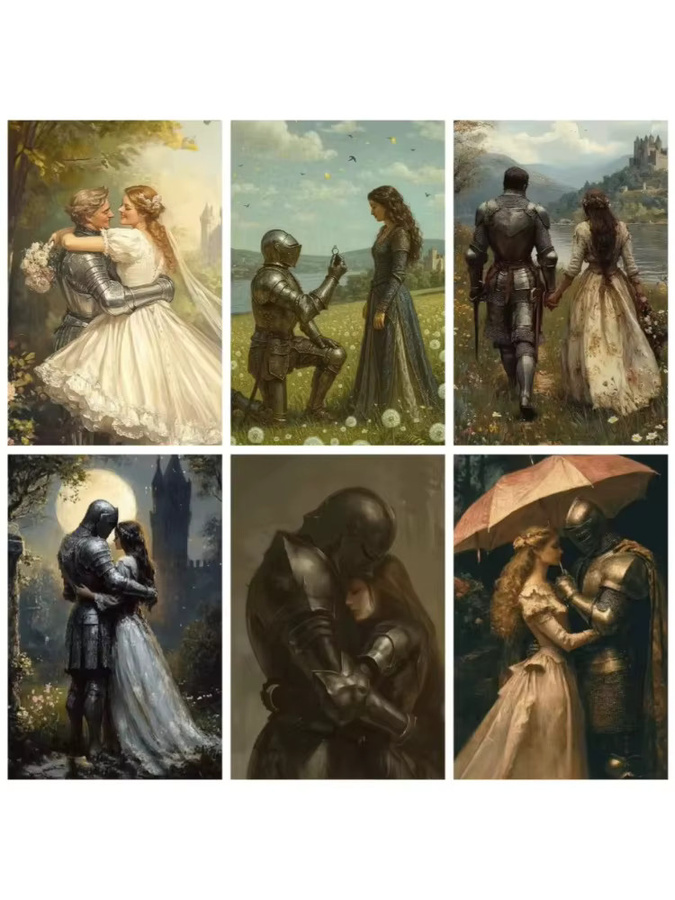 KAYOU Ölgemälde nach Zahlen, Prinzessin und Ritter, Leinwandkunst - Bild 2