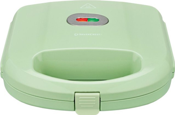 SILVERCREST Sandwichmaker SSWM 750 C3 in Grün mit Kabelaufbewahrung