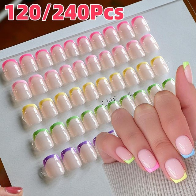 HotPress Künstliche Nägel, Pink, Glänzend, 120 Stück, Damen - Bild 1
