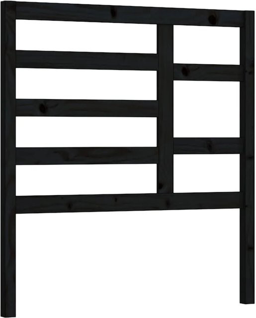 vidaXL Bett-Kopfteil aus Kiefer-Massivholz in Schwarz, rustikales Design, B: 81 cm, T: 4 cm, H: 104 cm - Bild 1