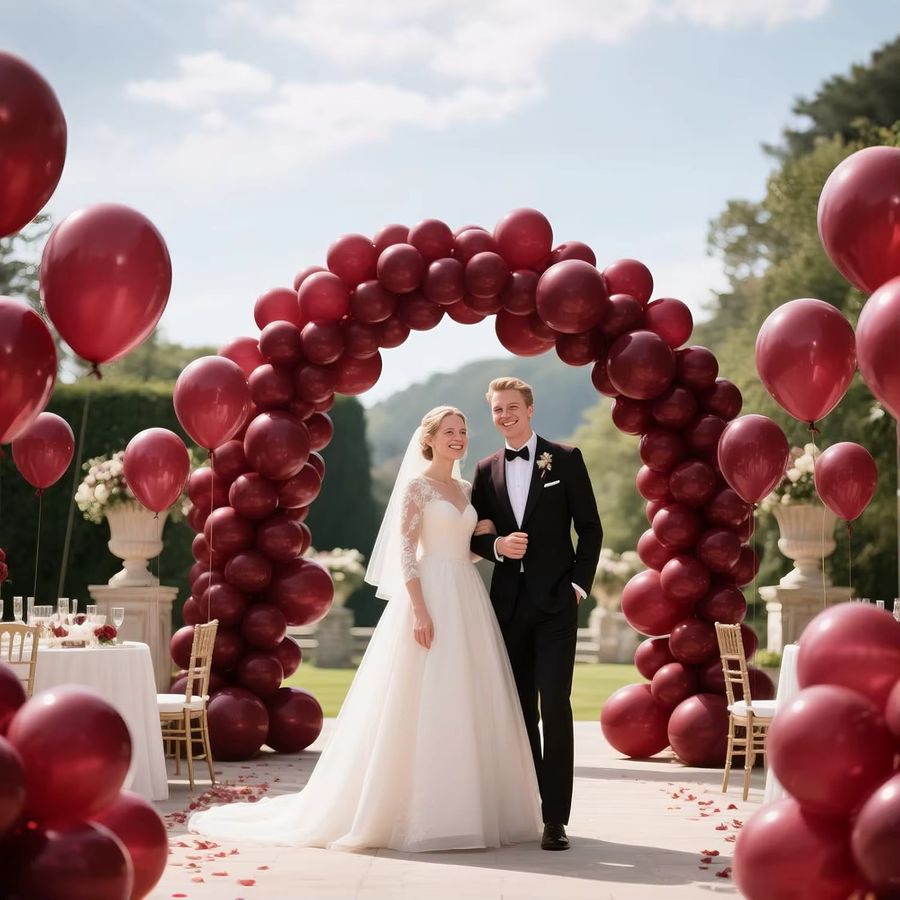 100 Stück MicroPlush Latexballons in Dunkelburgunderrot für Ballongirlanden bei Geburtstag, Hochzeit oder Babyparty - Bild 3